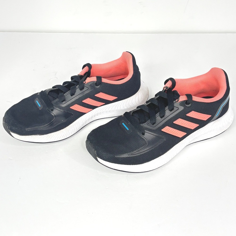 Adidas Runfalcon 2.0 K‎ Kids Shoes Black Coral Blue Running Sneakers GX3537 3.5Y